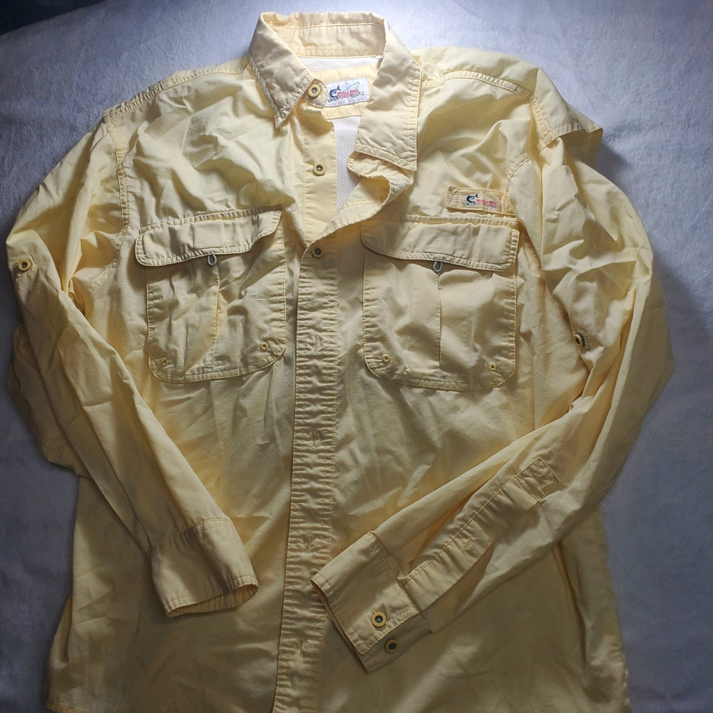Lightweight Men’s Fishing Shirt Yellow